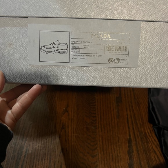 Prada Chocolate Patent Calfskin Loafers. Like new- in box. Black. Size 8.5. - Picture 12 of 14